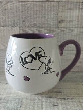 Peanuts Snoopy love Valentine Mug Purple